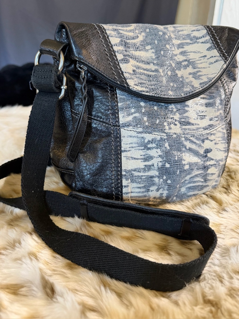 The Sak Black Interior Crossbody Bag